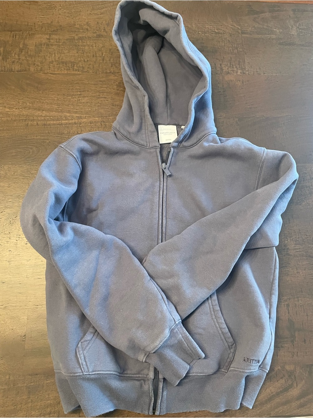 Classic Zip-Up Hooded Sweatshirt - Slate Gray Aritzia Sweat fleece